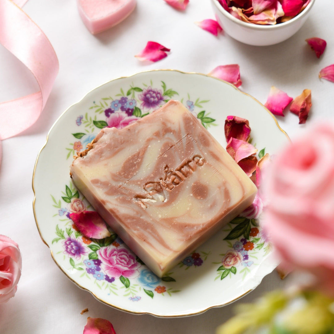 rose pink clay cold process soap